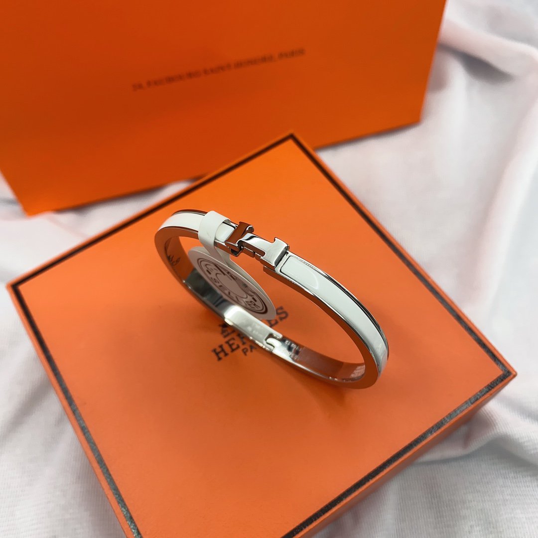 Lume Jewelry クラシック HM クリック ホワイト 8mm エナメルブレスレット