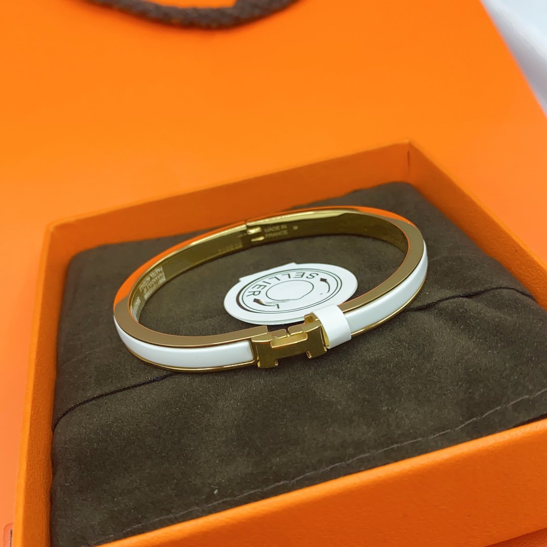 Lume Jewelry クラシック HM クリック ホワイト 8mm エナメルブレスレット