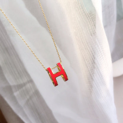 Lume Jewelry HM CLIC レッドエナメル ゴールドネックレス