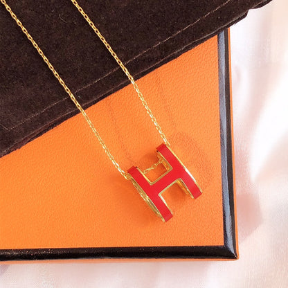 Lume Jewelry HM CLIC レッドエナメル ゴールドネックレス
