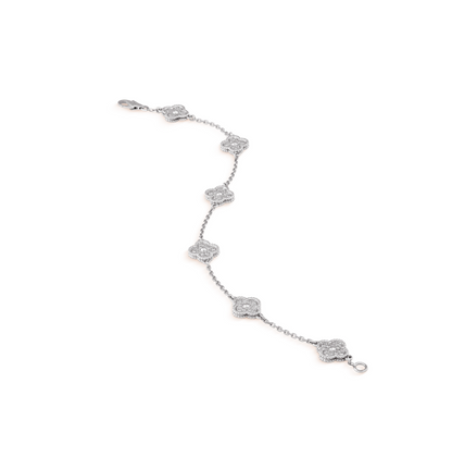 Lume Jewelry「クローバー 6モチーフ シルバーダイヤモンドブレスレット」