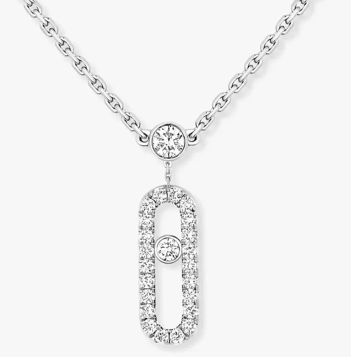 [Lume Jewelry] MS Double-Circle Full-Diamond Necklace