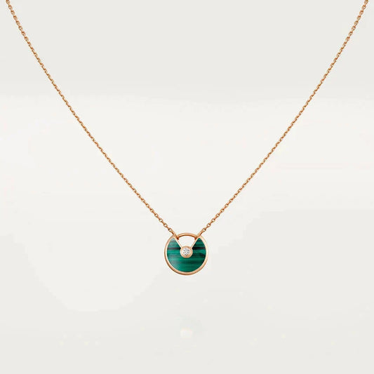 ¡®Lume Jewelry¡¯AMULETTE ROSE GOLD MALACHITE NECKLACE