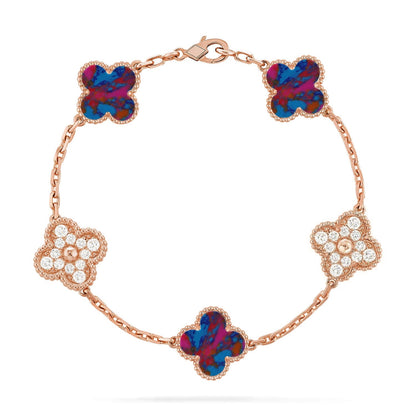 [Lume Jewelry]New CLOVER 5 MOTIF COLOR GEMSTONES BRACELET COLLECTION