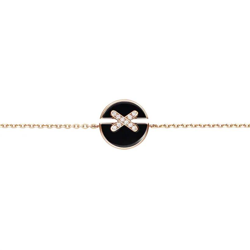 「Lume Jewelry」ピンクゴールドオニキスダイヤモンドブレスレット