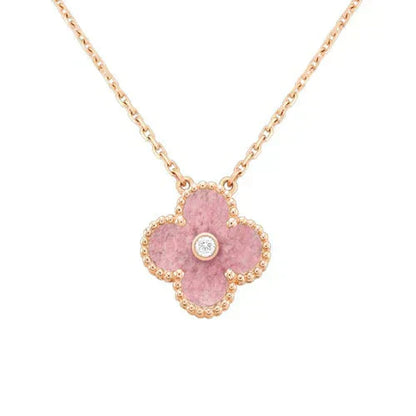 ¡®Lume Jewelry¡¯CLOVER 15MM DIAMOND RHODONITE NECKLACE