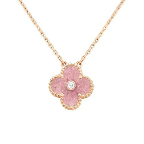 ¡®Lume Jewelry¡¯CLOVER 15MM DIAMOND RHODONITE NECKLACE
