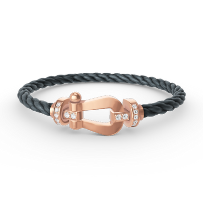 ¡®Lume Jewelry¡¯FORCE LARGE HORSESHOE HALF DIAMOND BRACELET ROSE GOLD