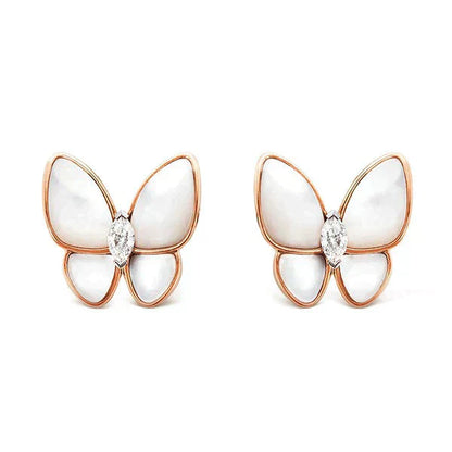 Lume Jewelry バタフライ マザーオブパール ダイヤモンド ピアス
