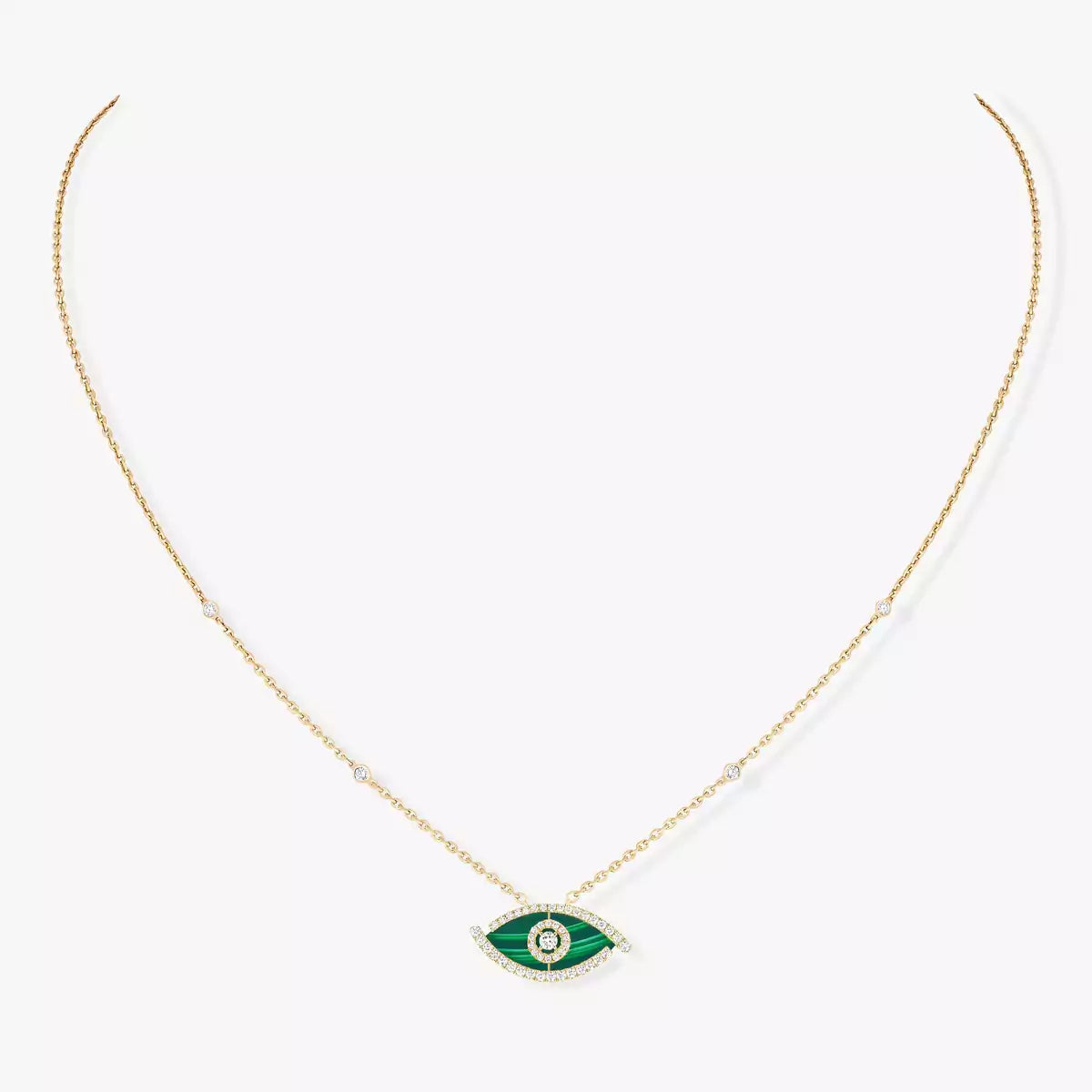 [Lume Jewelry]Lucky Eye Diamond Necklace in Rose Gold and Turquoise