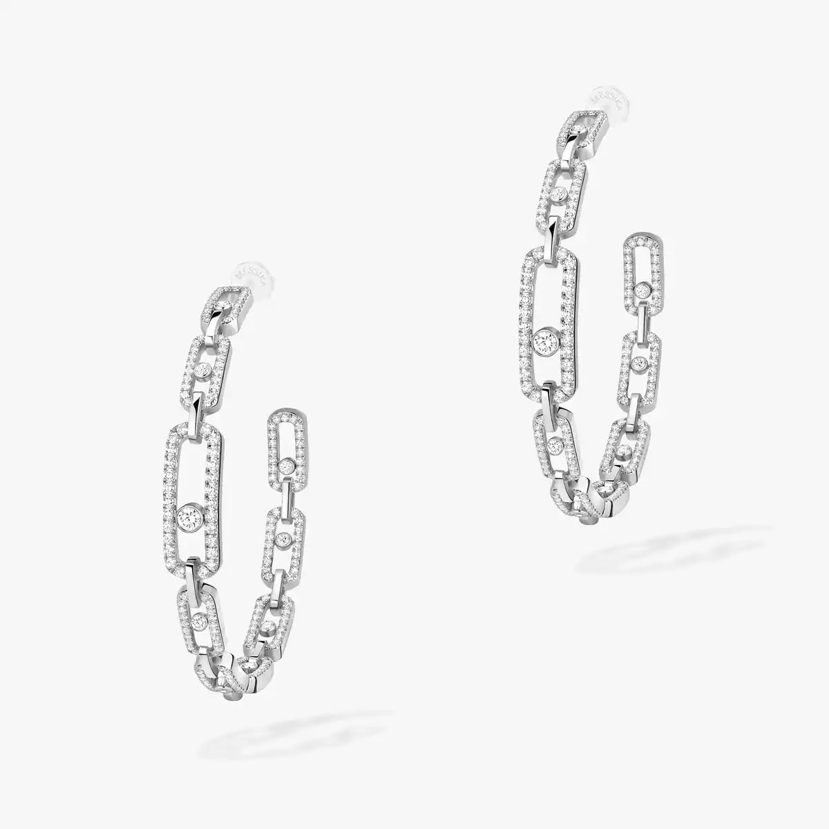 [[Lume Jewelry]Move Link Diamond Hoop Earrings