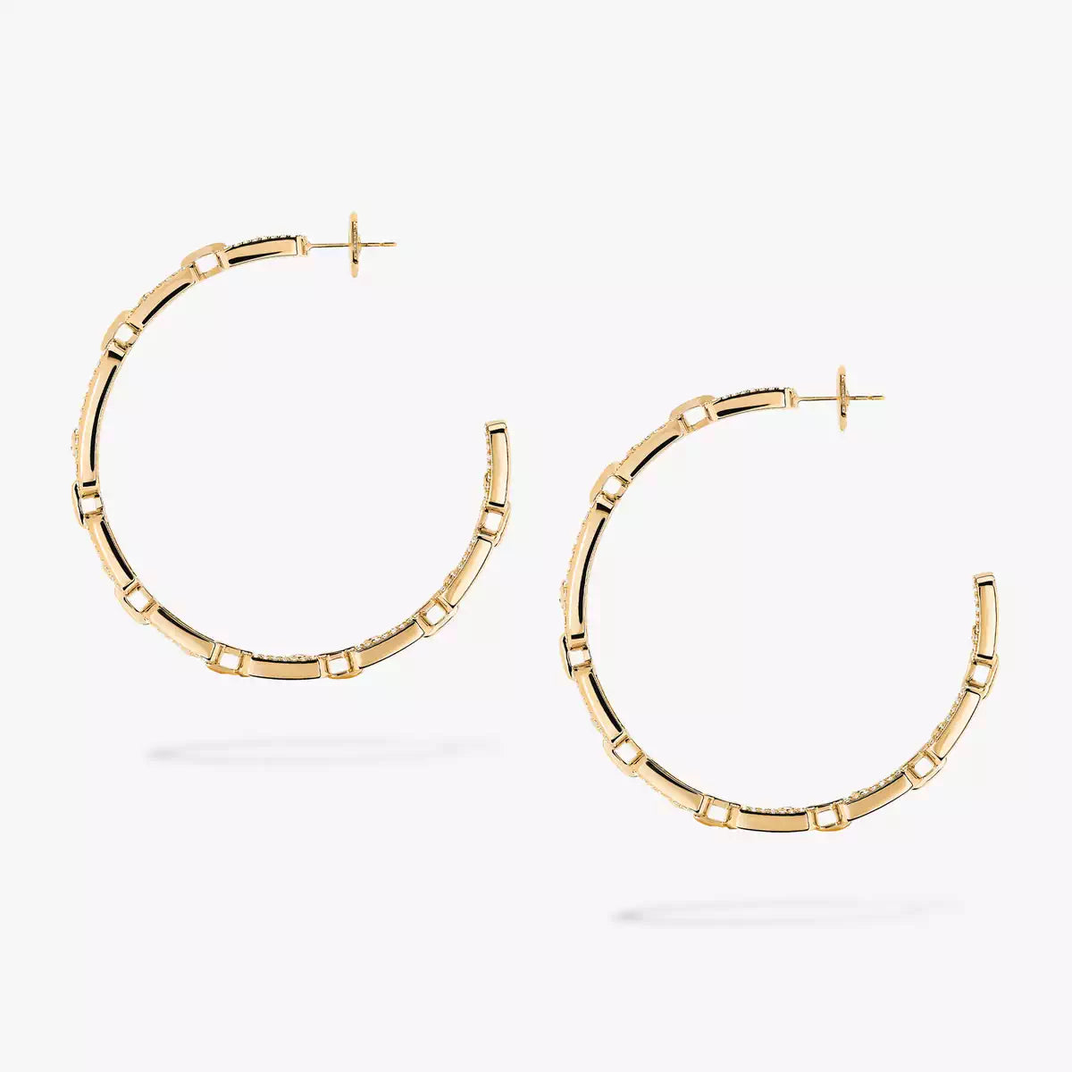 [[Lume Jewelry]Move Link Diamond Hoop Earrings