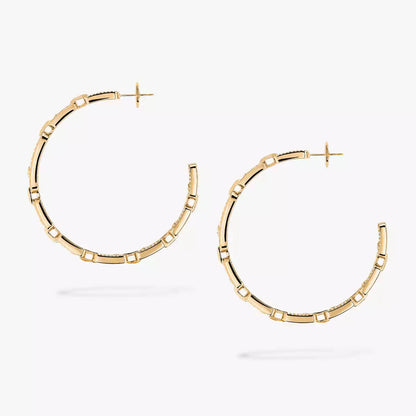 [[Lume Jewelry]Move Link Diamond Hoop Earrings