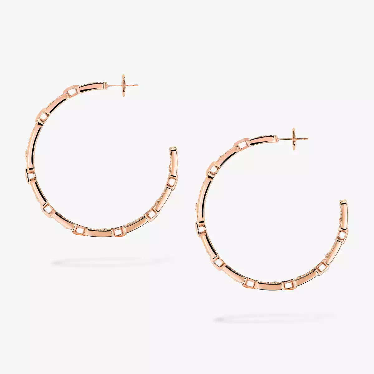 [[Lume Jewelry]Move Link Diamond Hoop Earrings