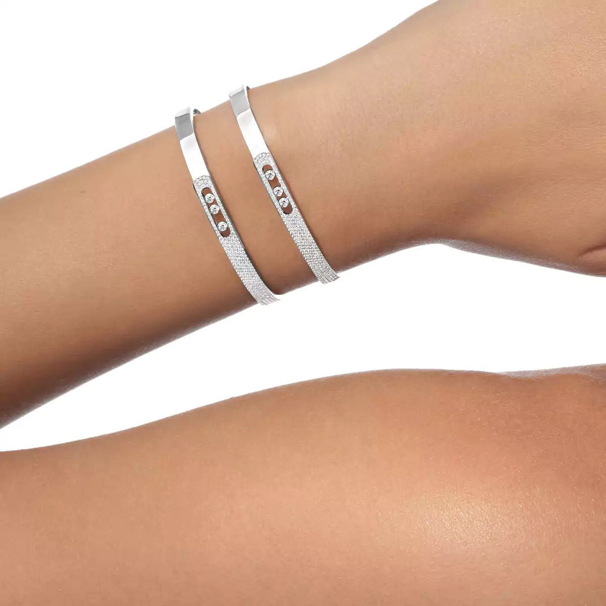[Lume Jewelry]Move Noa Rose Gold Pavé Diamond Bangle Bracelet