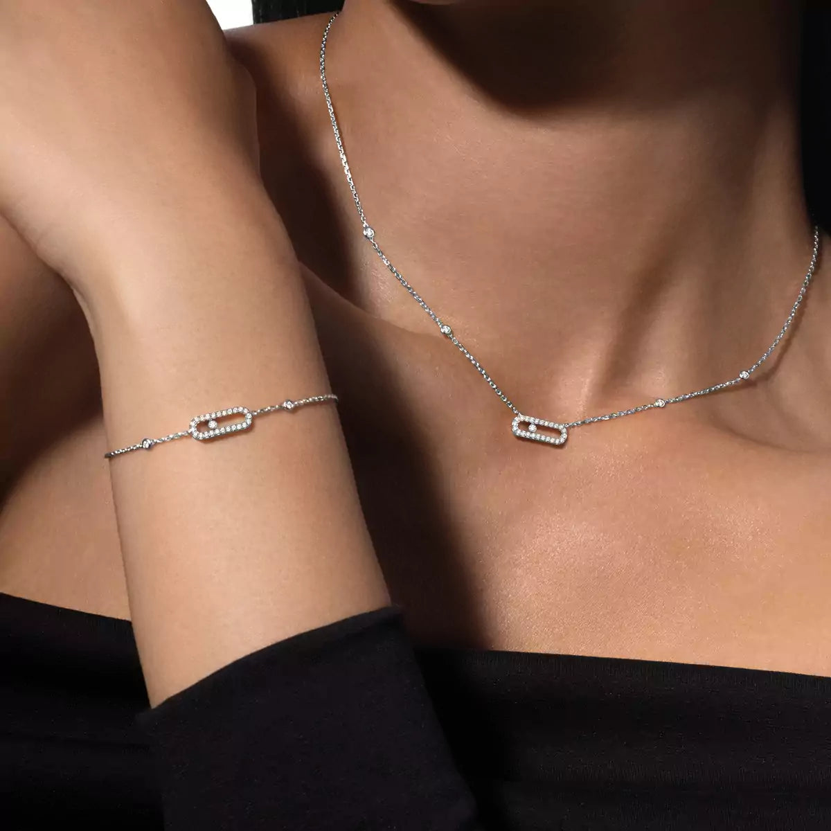 [Lume Jewelry]Diamond Necklace Move Uno