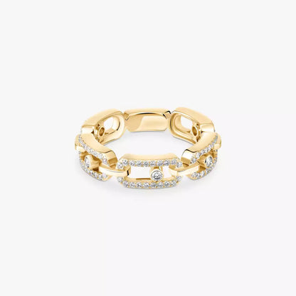 [Lume Jewelry]Move Link Pave_-Set Diamond Ring in Gold