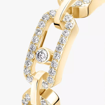 [Lume Jewelry]Move Link Pave_-Set Diamond Ring in Gold