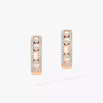 [Lume Jewelry]Diamond Pave_ Hoop Earrings Move