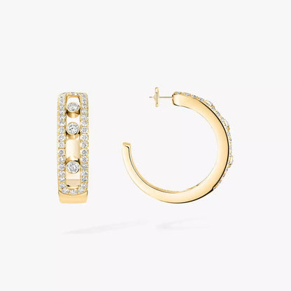 [Lume Jewelry]Diamond Pave_ Hoop Earrings Move