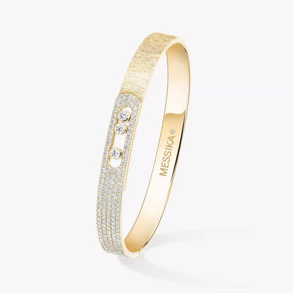 [Lume Jewelry]Move Noa Ciselé half pavé bangle