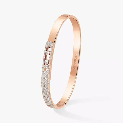[Lume Jewelry]Move Noa Rose Gold Pavé Diamond Bangle Bracelet