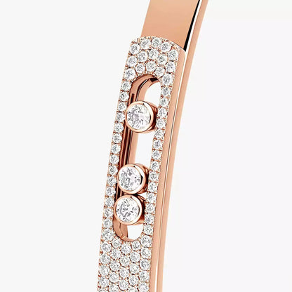 [Lume Jewelry]Move Noa Rose Gold Pavé Diamond Bangle Bracelet