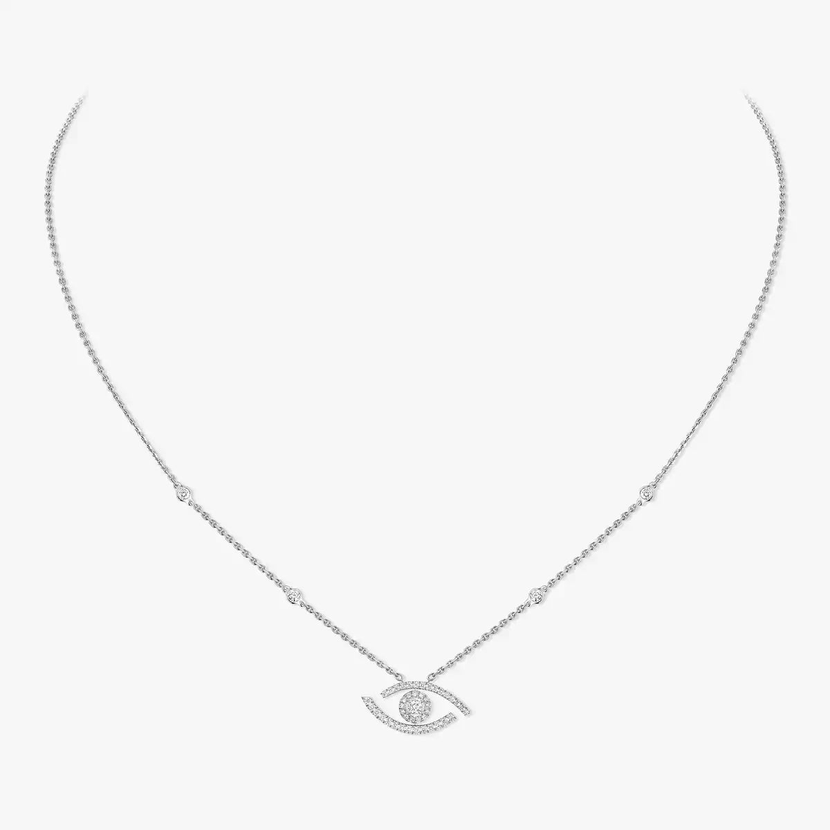 [Lume Jewelry]Pave_ Diamond Necklace Lucky Eye
