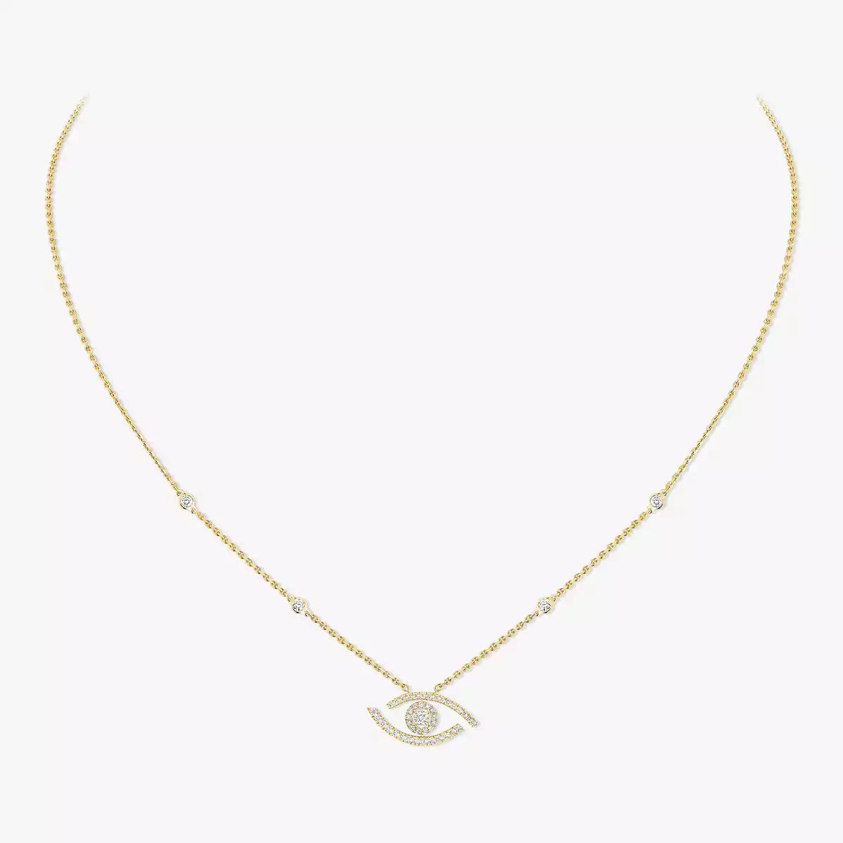 [Lume Jewelry]Pave_ Diamond Necklace Lucky Eye