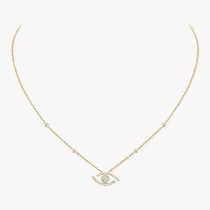 [Lume Jewelry]Pave_ Diamond Necklace Lucky Eye