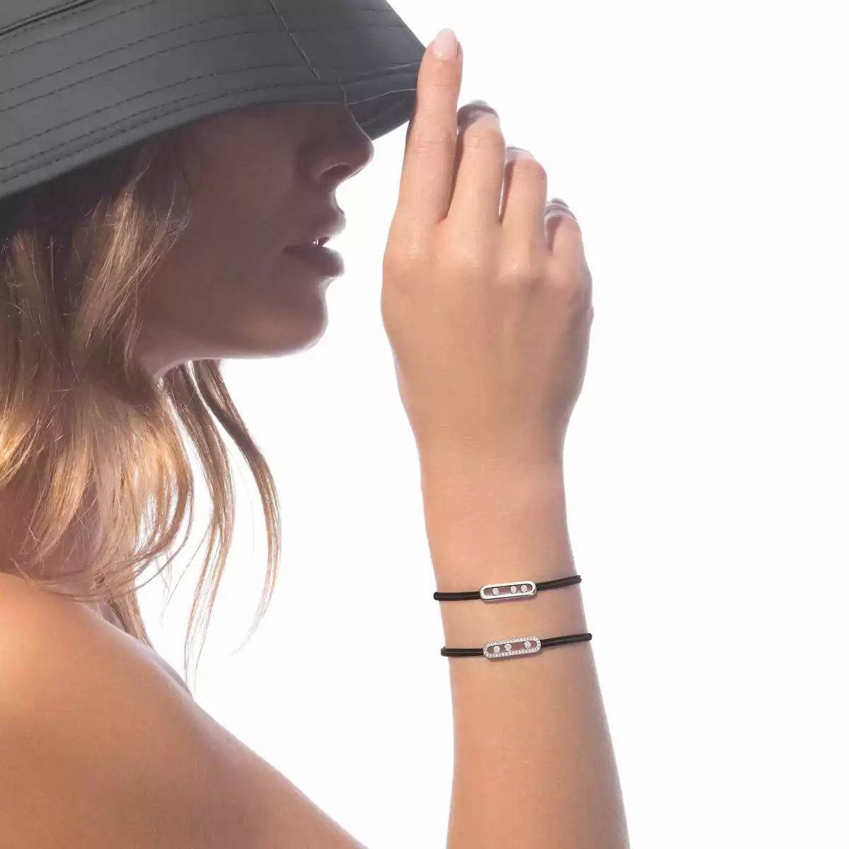 [Lume Jewelry]Messika Care(s) pink cord pavé bracelet