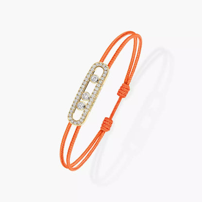 [Lume Jewelry]Messika Care(s) pink cord pavé bracelet