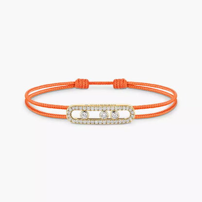 [Lume Jewelry]Messika Care(s) pink cord pavé bracelet