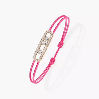 [Lume Jewelry]Messika Care(s) pink cord pavé bracelet