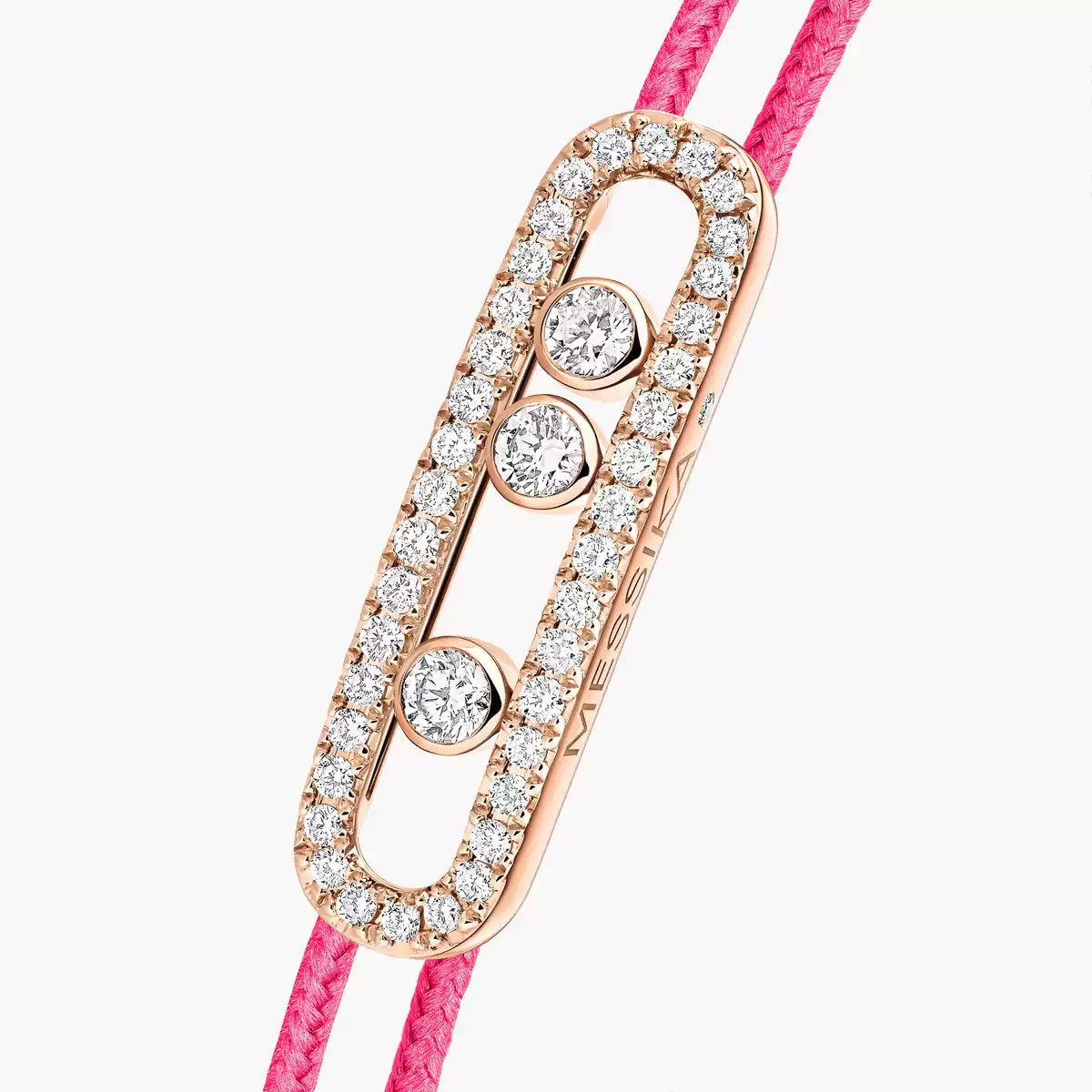 [Lume Jewelry]Messika Care(s) pink cord pavé bracelet