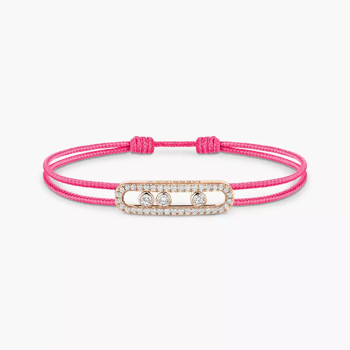 [Lume Jewelry]Messika Care(s) pink cord pavé bracelet