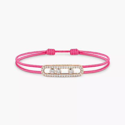 [Lume Jewelry]Messika Care(s) pink cord pavé bracelet