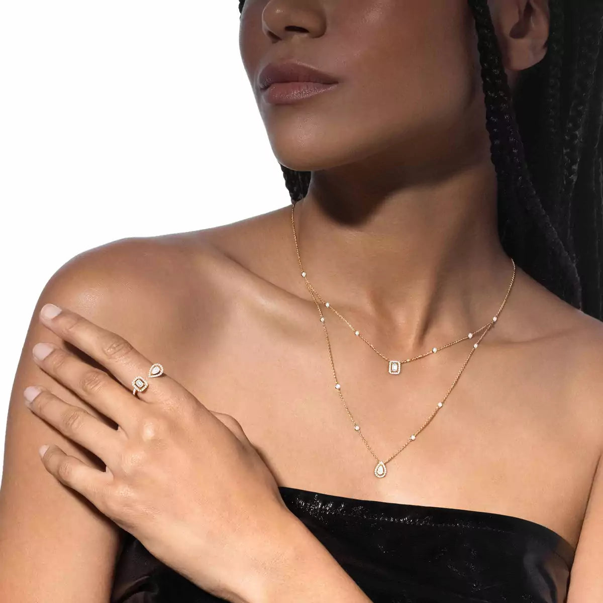 [Lume Jewelry]Diamond Necklace My Twin 2 Rows