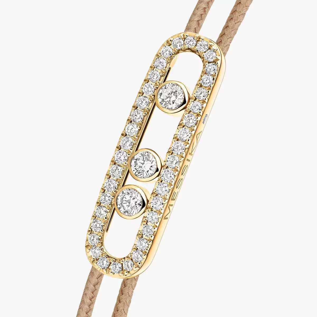 [Lume Jewelry]Messika Care(s) pink cord pavé bracelet
