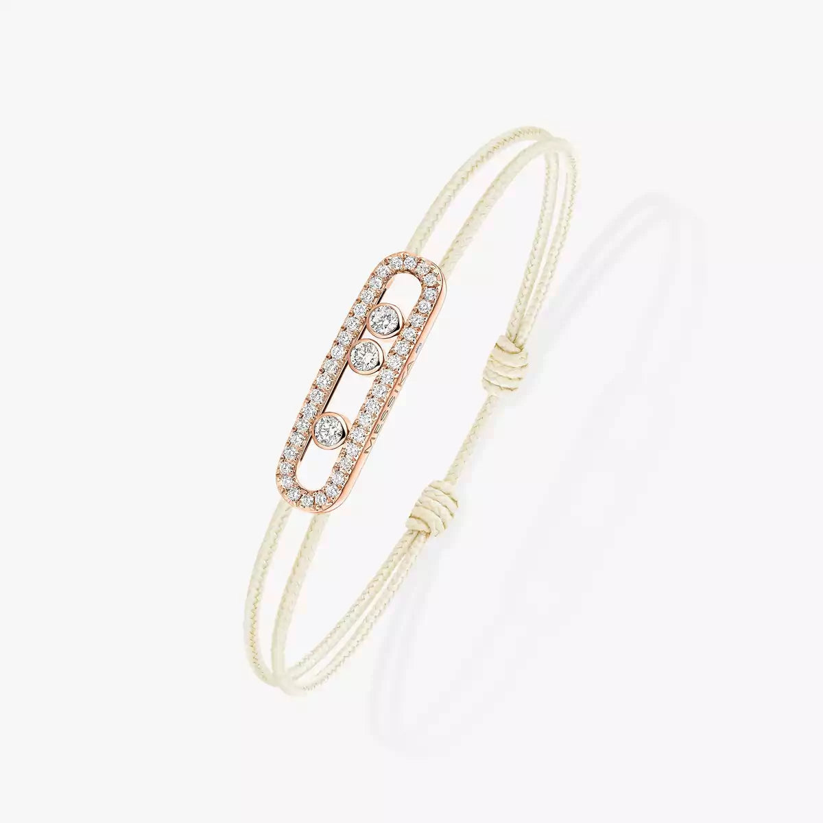 [Lume Jewelry]Messika Care(s) pink cord pavé bracelet