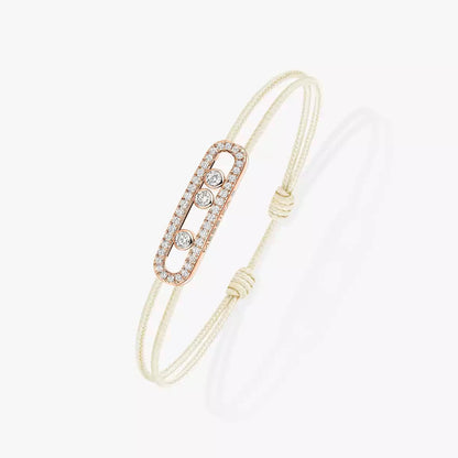 [Lume Jewelry]Messika Care(s) pink cord pavé bracelet
