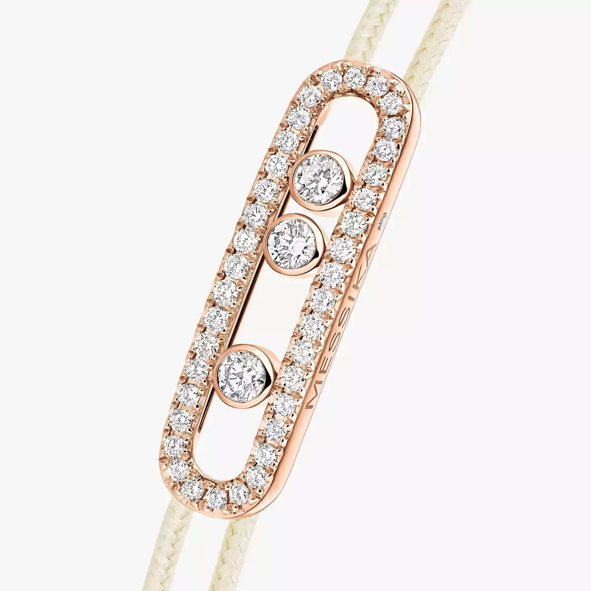 [Lume Jewelry]Messika Care(s) pink cord pavé bracelet