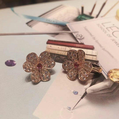 ¡®Lume Jewelry¡¯FRIVOLE PINK GOLD FLOWER DIAMOND EARRINGS