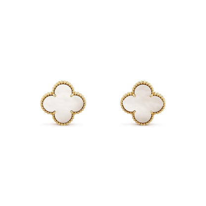 ¡®Lume Jewelry¡¯CLOVER MEDIUM 1 MOTIFS  WHITE MOP STUD EARRINGS