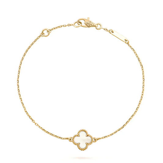 ¡®Lume Jewelry¡¯CLOVER WHITE MOP SINGLE FLOWER BRACELET