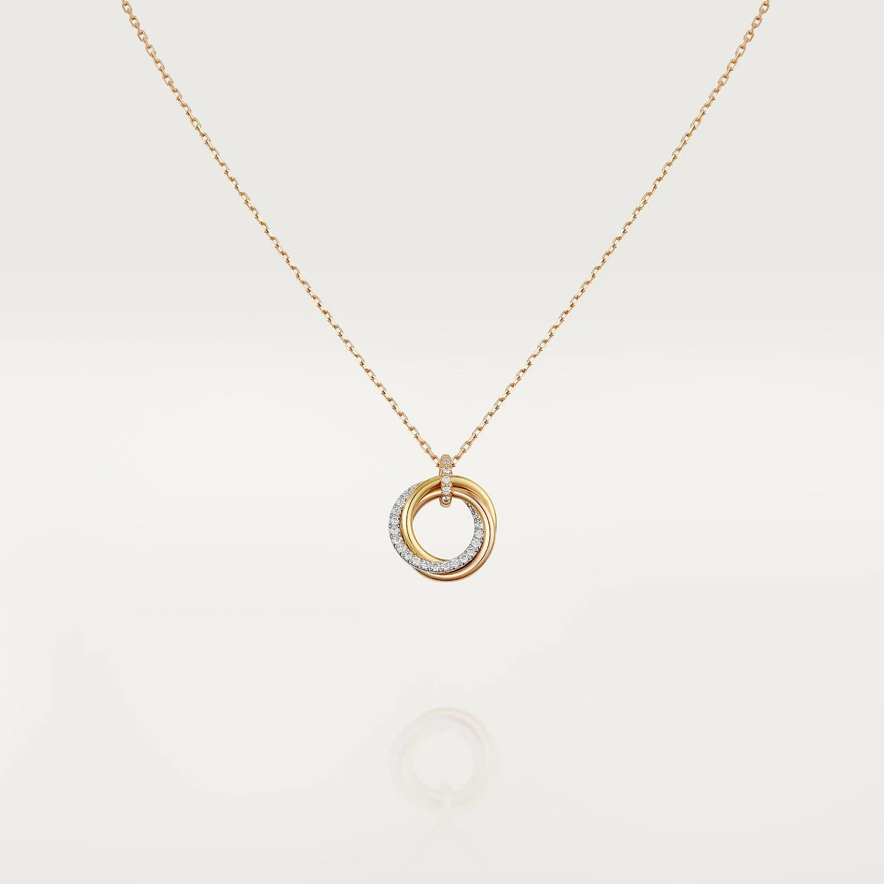 Lume Jewelry TRINITY NECKLACE SILVER GOLD PINK GOLD DIAMONDS