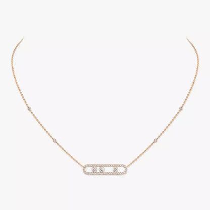[Lume Jewelry] Move Pave_ Rose Gold Diamond Necklace