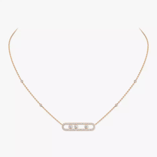 [Lume Jewelry] Move Pave_ Rose Gold Diamond Necklace