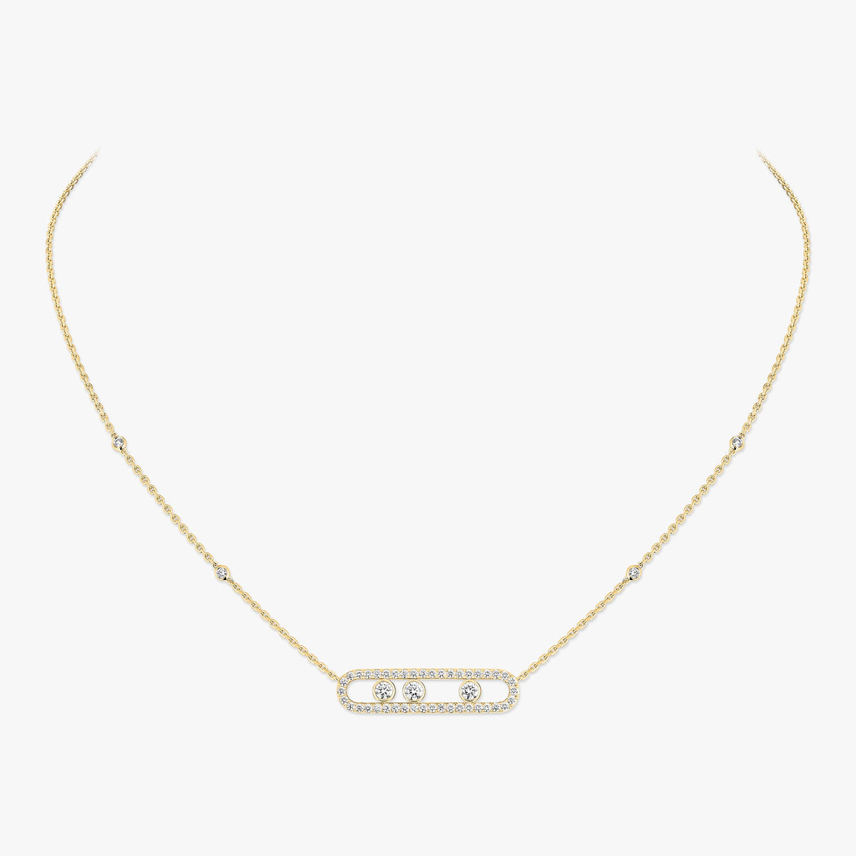 [Lume Jewelry] Move Pave_ Rose Gold Diamond Necklace