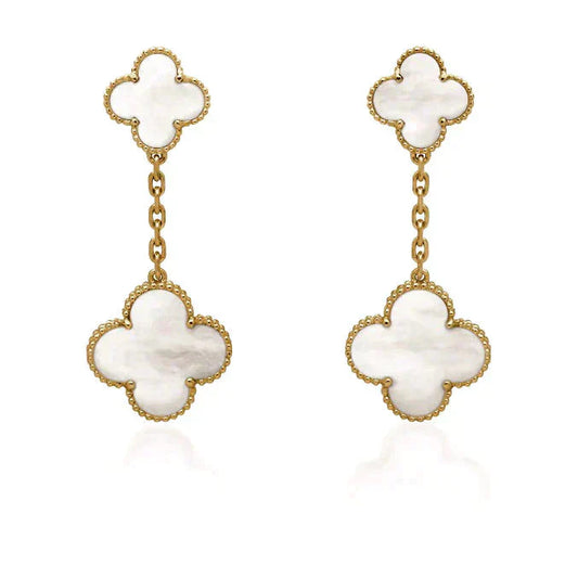¡®Lume Jewelry¡¯CLOVER 2 MOTIF WHITE MOP EARRINGS